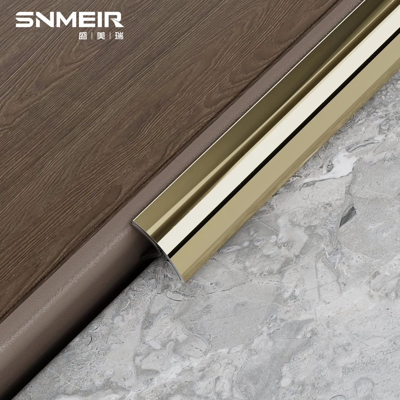 Premium Gold Stainless Steel Corner Trim for T-Profiles
