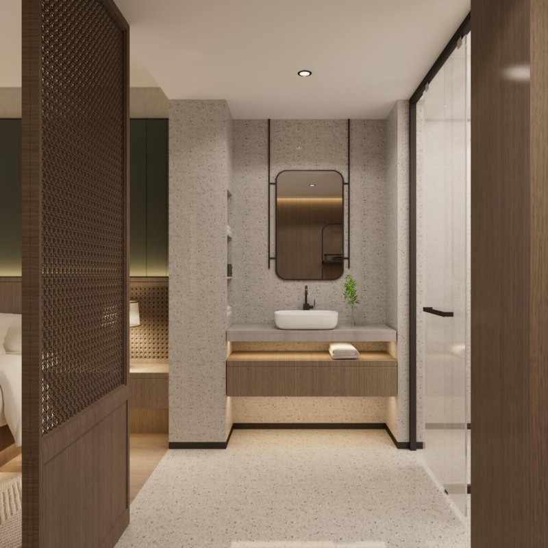 Trendy Intelligent Hotel Bedroom Furniture Set for Resort Guest Rooms