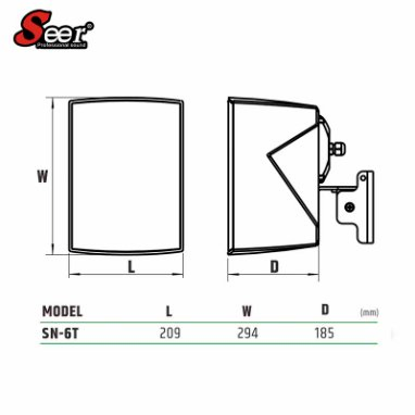 Sn-6t High Quality Loudspeaker 6" Woofer White Black Outdoor Home Theater School