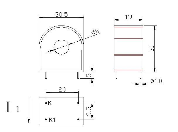 100A Current Transformer Dimensions