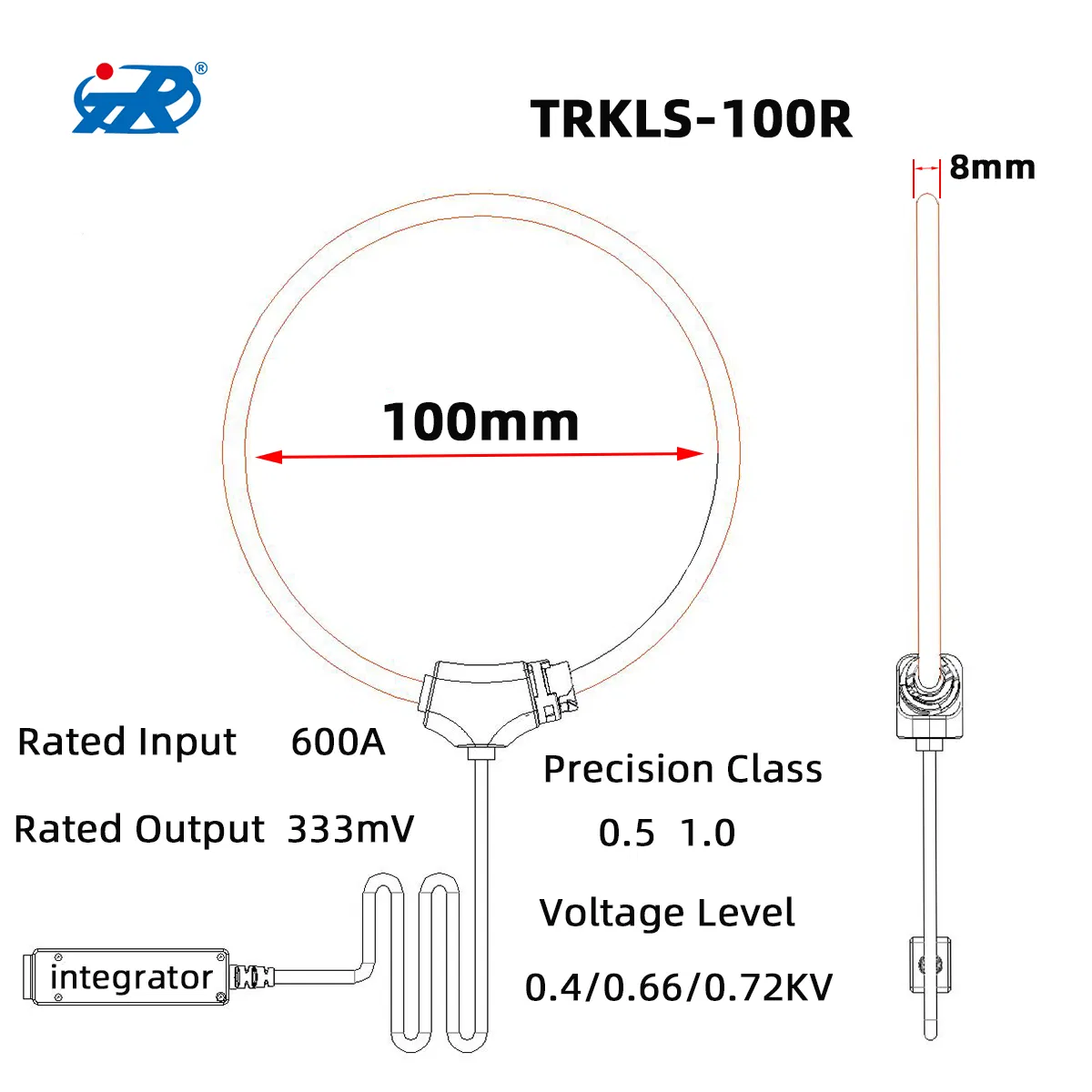 TR Customized Multi-Model High Precision Micro AC Current Transformer 3 in 1 RJ45 Rogowski Coil