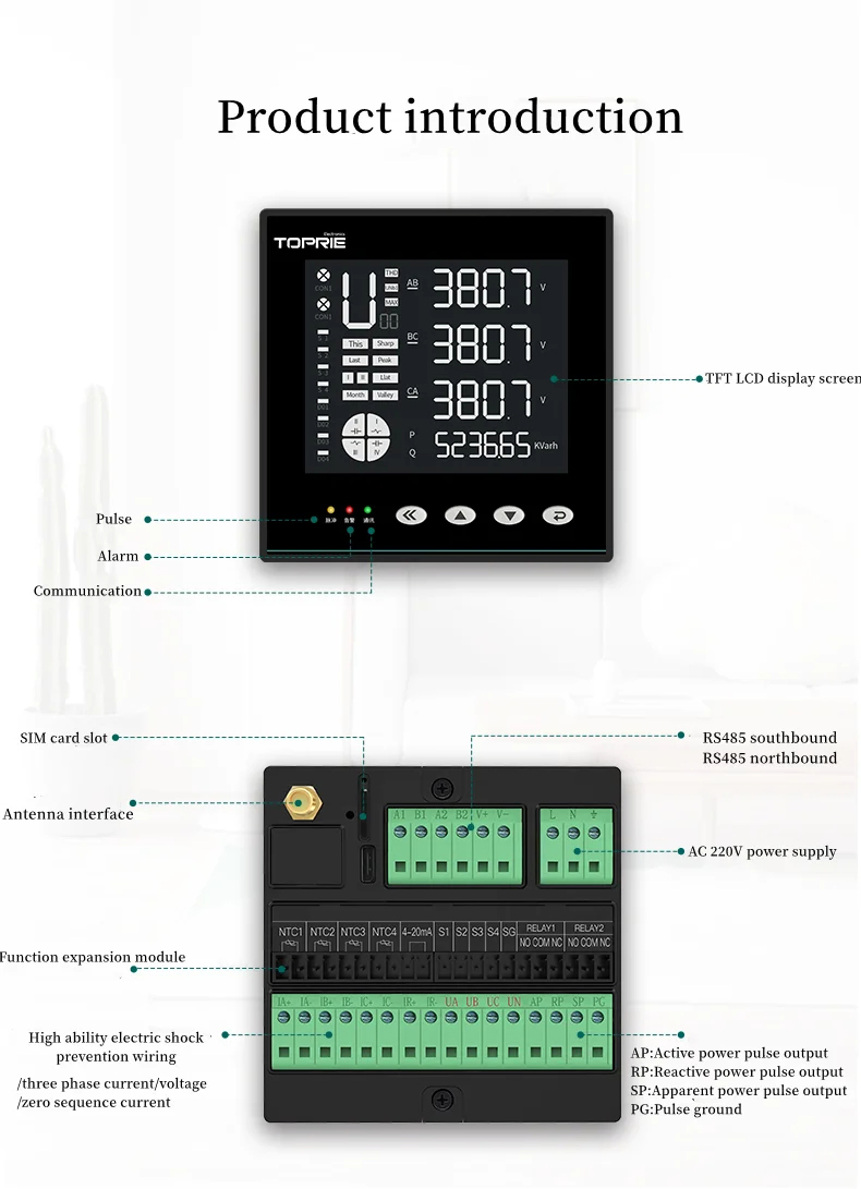Intelligent Temp Meter Power Data Collectorenergy Meter Current Transformer
