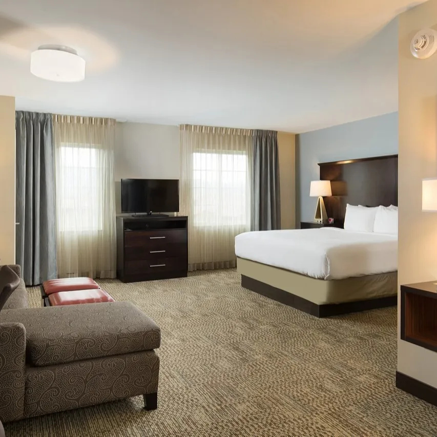 Custom Crafted Wooden Apartment Hotel Guest Room Furniture Set for 5 Star Hotel