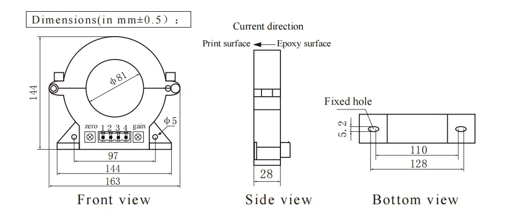 Dimensions Diagram
