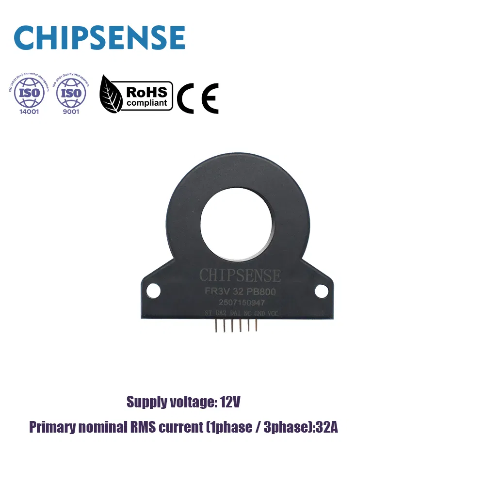 B-type RCD Series Fluxgate Current Sensor for Electric Vehicle Charge Station Base on FR3V PB800