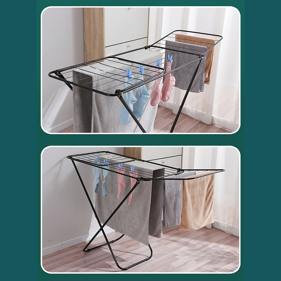 Black/White Powder Coating Surface Finish Multi-Function Drying Rack for Laundry Room