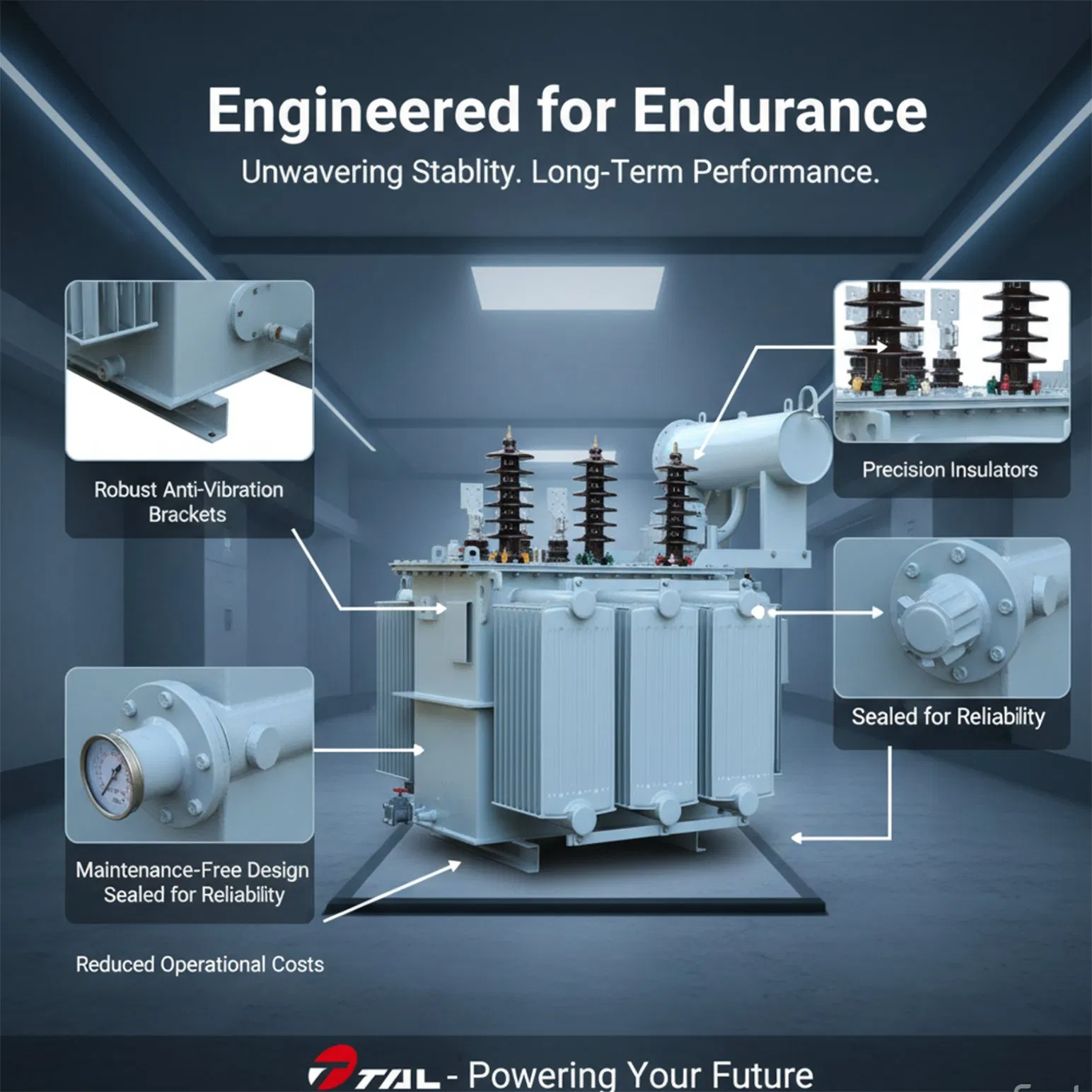 3500kVA Oil Immersed Electrical Power Distribution Transformer with Low Noise