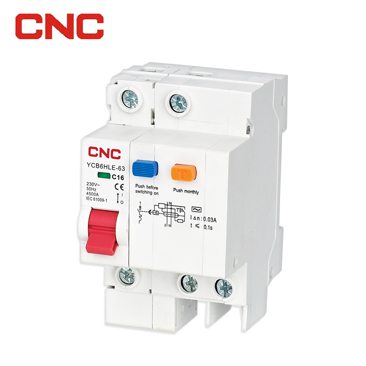 CNC Ycb6hle-63 Type C Residual Current Circuit Breaker 4 Pole 63A 30mA ELCB/RCD/RCCB/RCBO