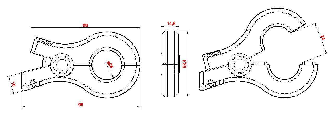 Energy Monitoring Xh-Sct-S24-200A/66.6mA Split Core Sensor Clamp on Current Transformer