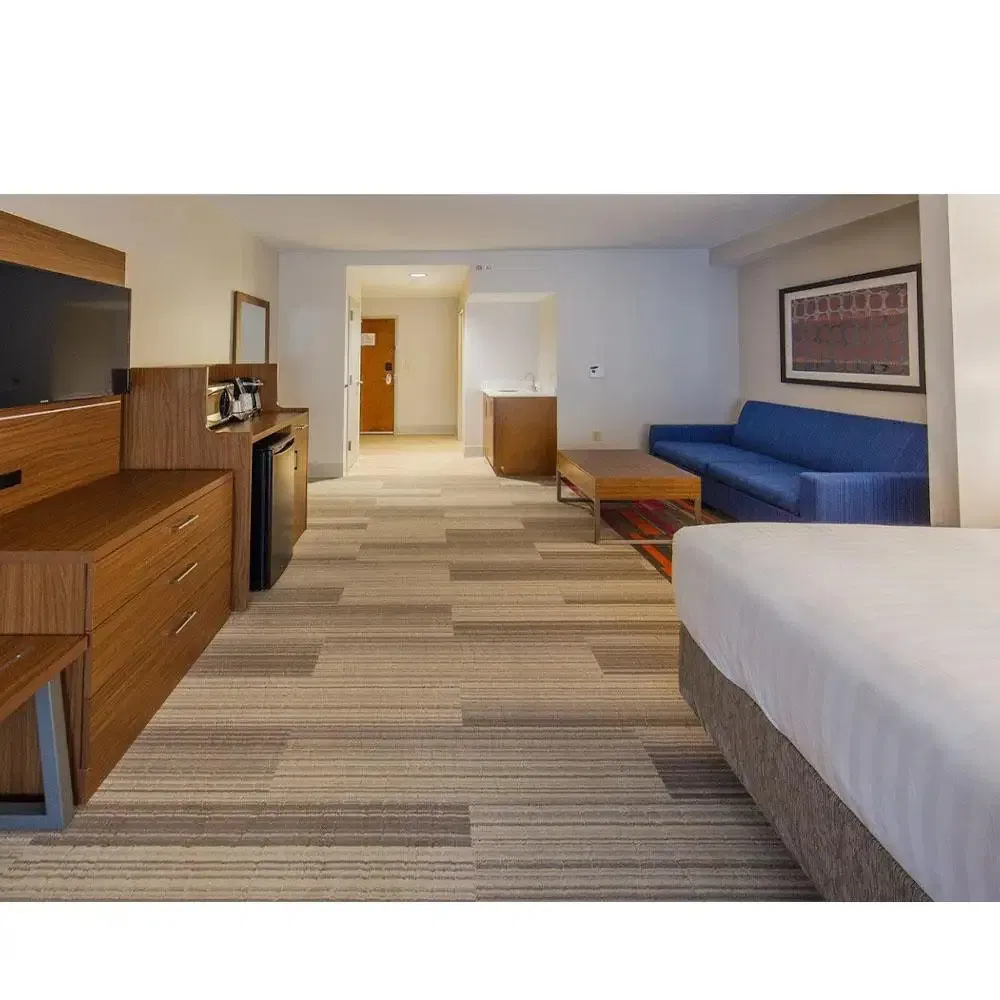 Custom Crafted Wooden Apartment Hotel Guest Room Furniture Set for 5 Star Hotel