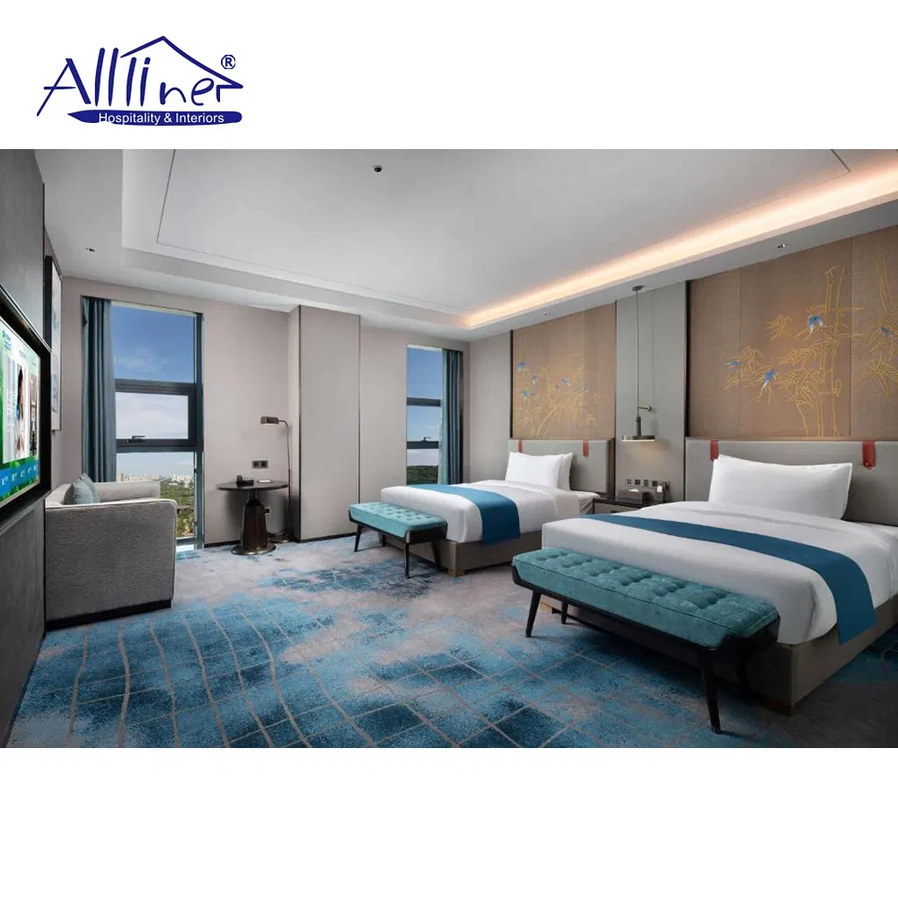 Wyndham Hotel 5 Star Bedroom Sets Used Luxury Leather Double Bed Guest Room Furniture