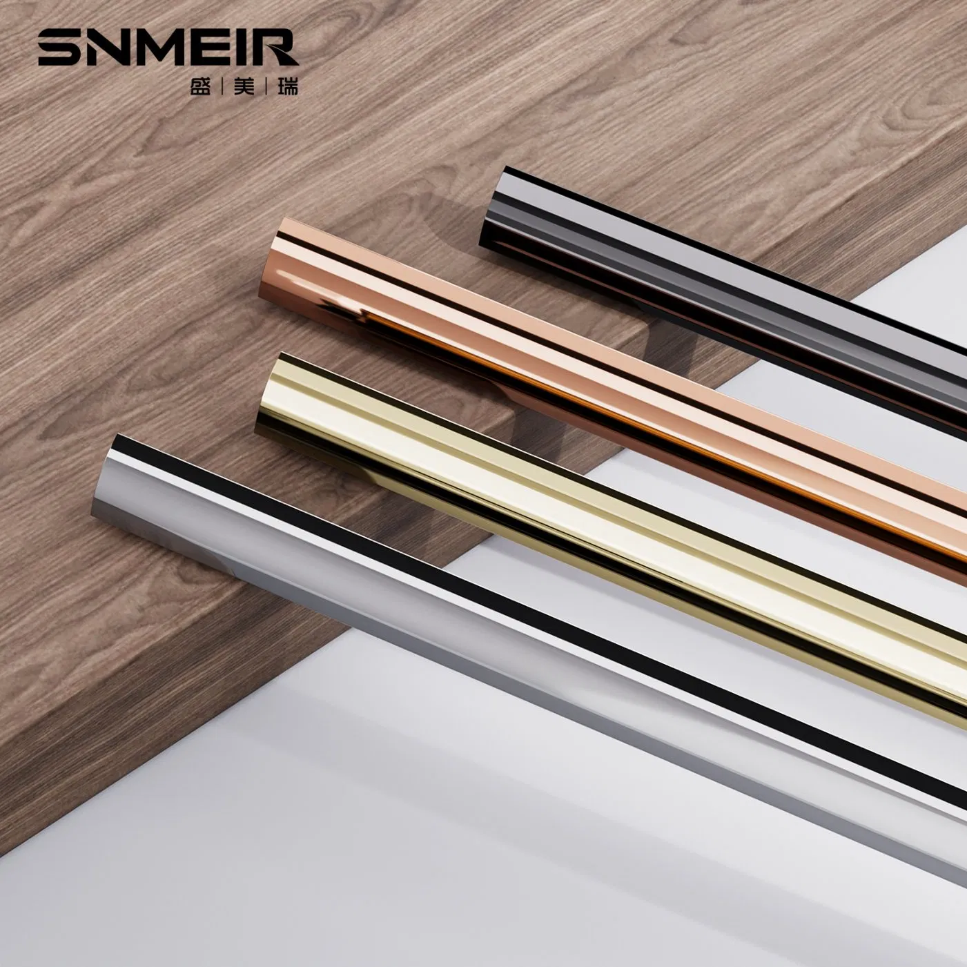 Premium Gold Stainless Steel Corner Trim for T-Profiles