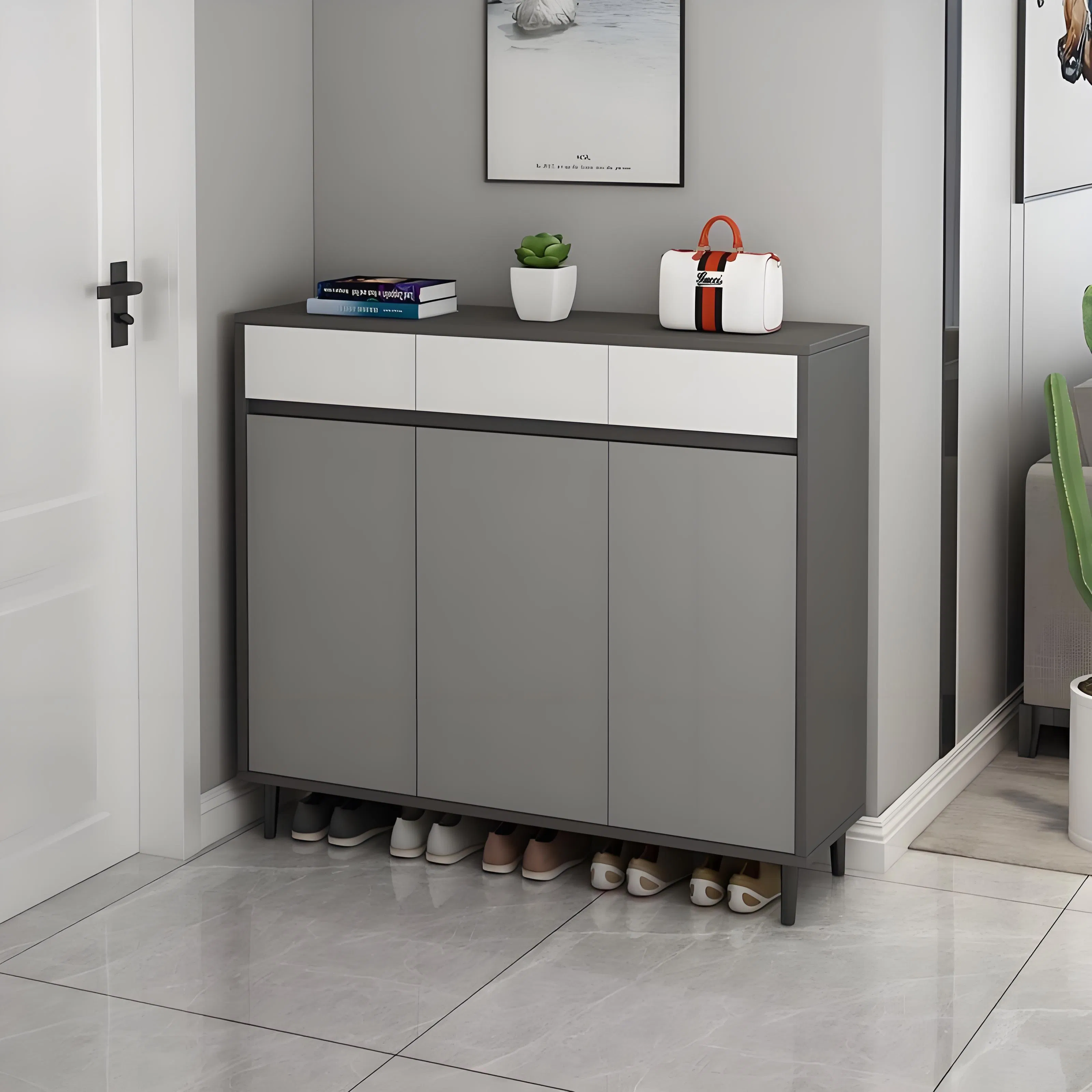 Stylish 2025 Yuanfu Entryway Shoe Cabinet for Modern Living Spaces