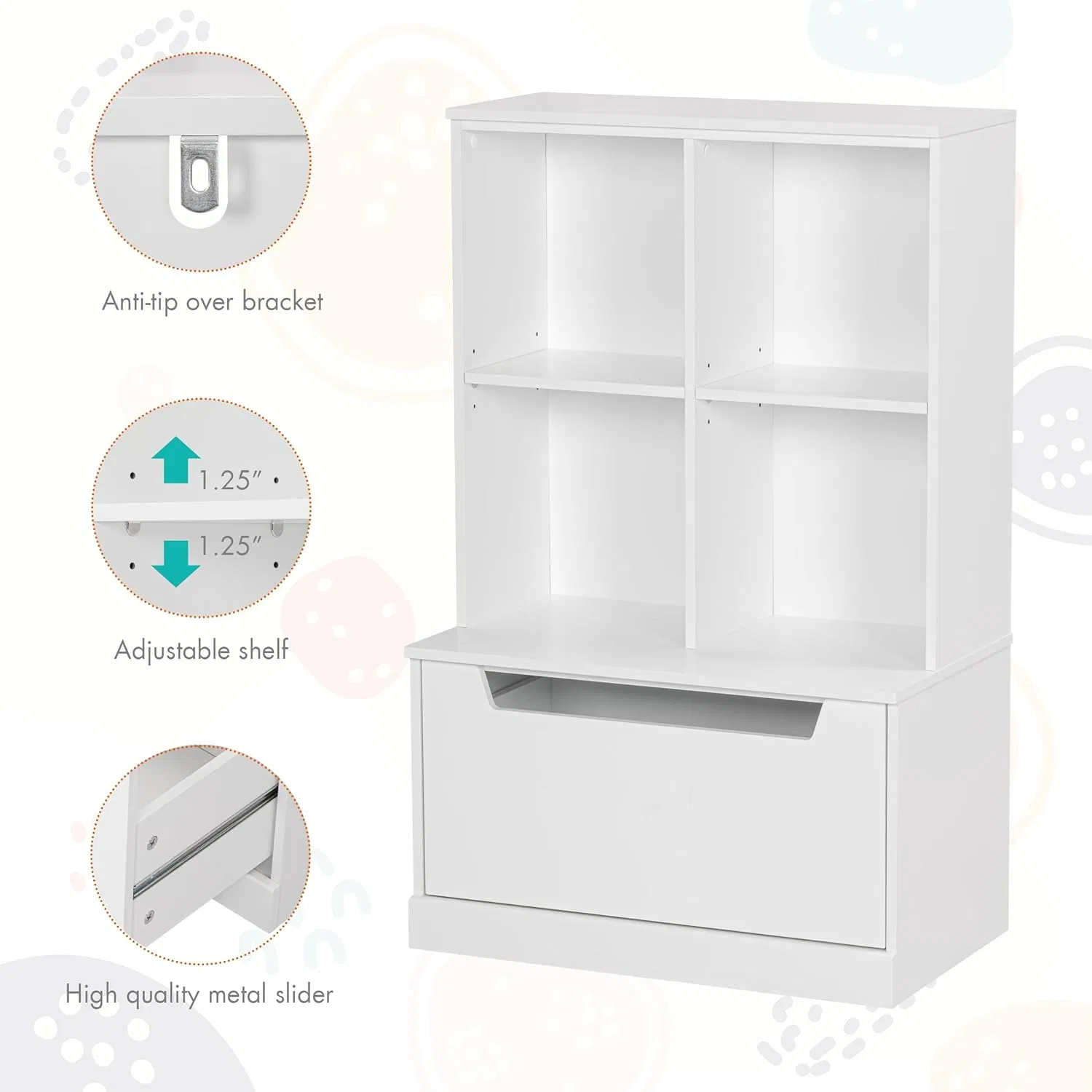 Modern Minimalist Preschool Reading Nook Furniture Set Including Washable Fabric Slings and Heavy Duty Base for Kindergarten Classroom Kids Bookshelf