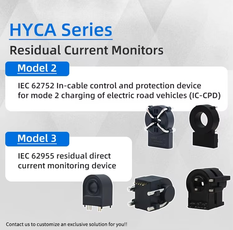 Type B Current Transformer Residual Sensors Hyca-07/MD DC6ma AC20mA Charging Pile AC30mA