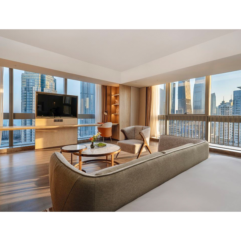 Hotel Apartment Room Furniture Wooden Platform Bed Classic Design Apartments Guest Rooms