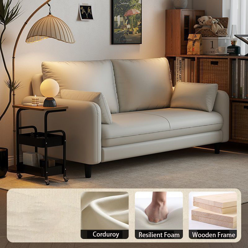 Sofa Accent Chair, 46" Reading Chair for Bedroom, White, All-Wood Reading Nook