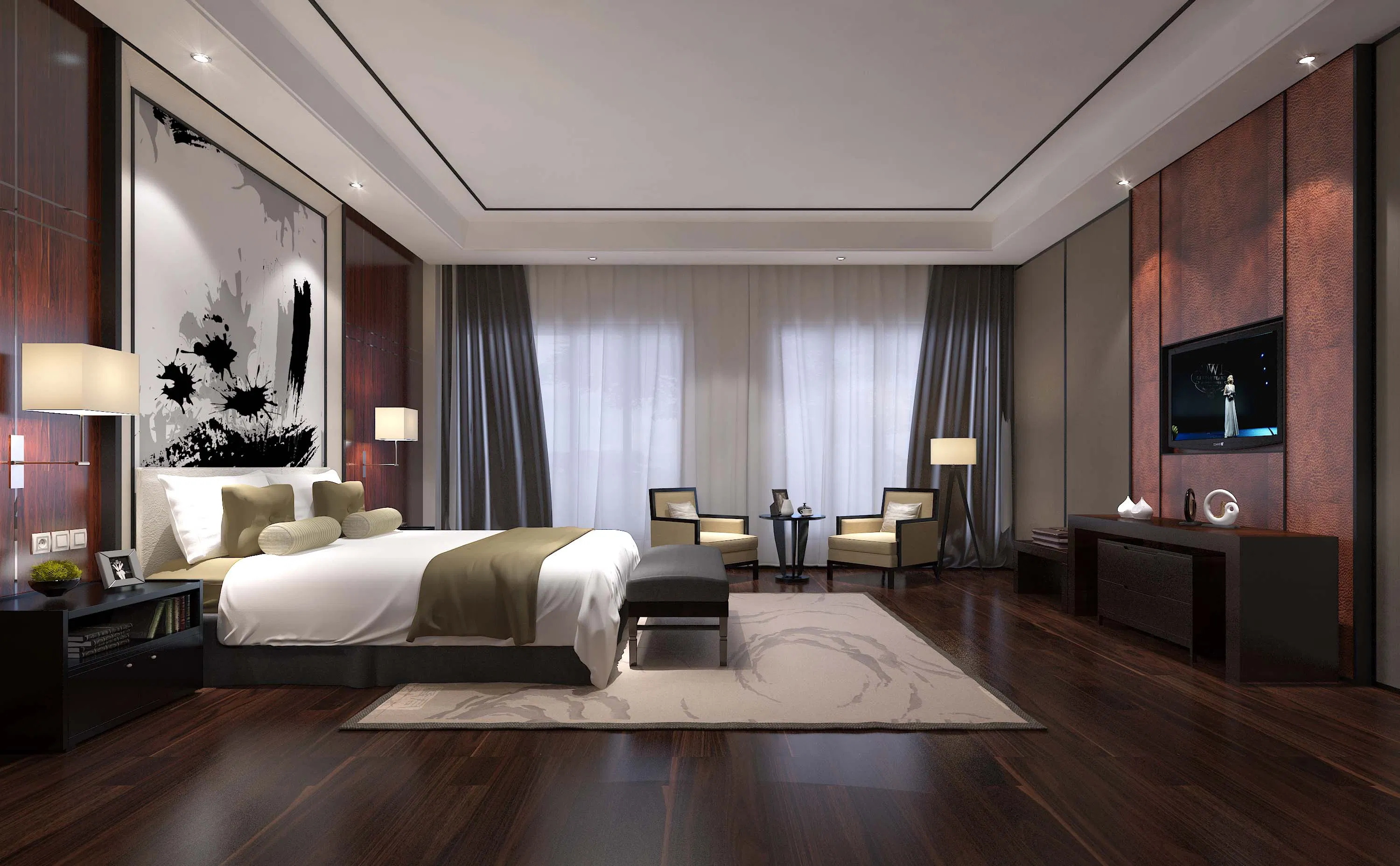 Custom Modern 5 Star Hotel Bedroom Guest Room Furniture for Villa Resort and Apartment Project Engineering