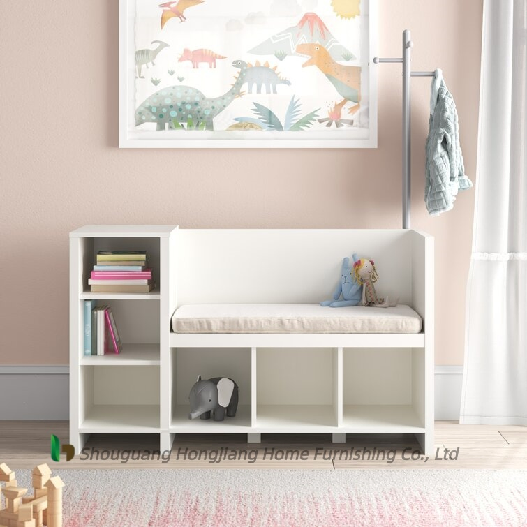 Kids Bookshelf with Cushion Reading Nook Bookshelf