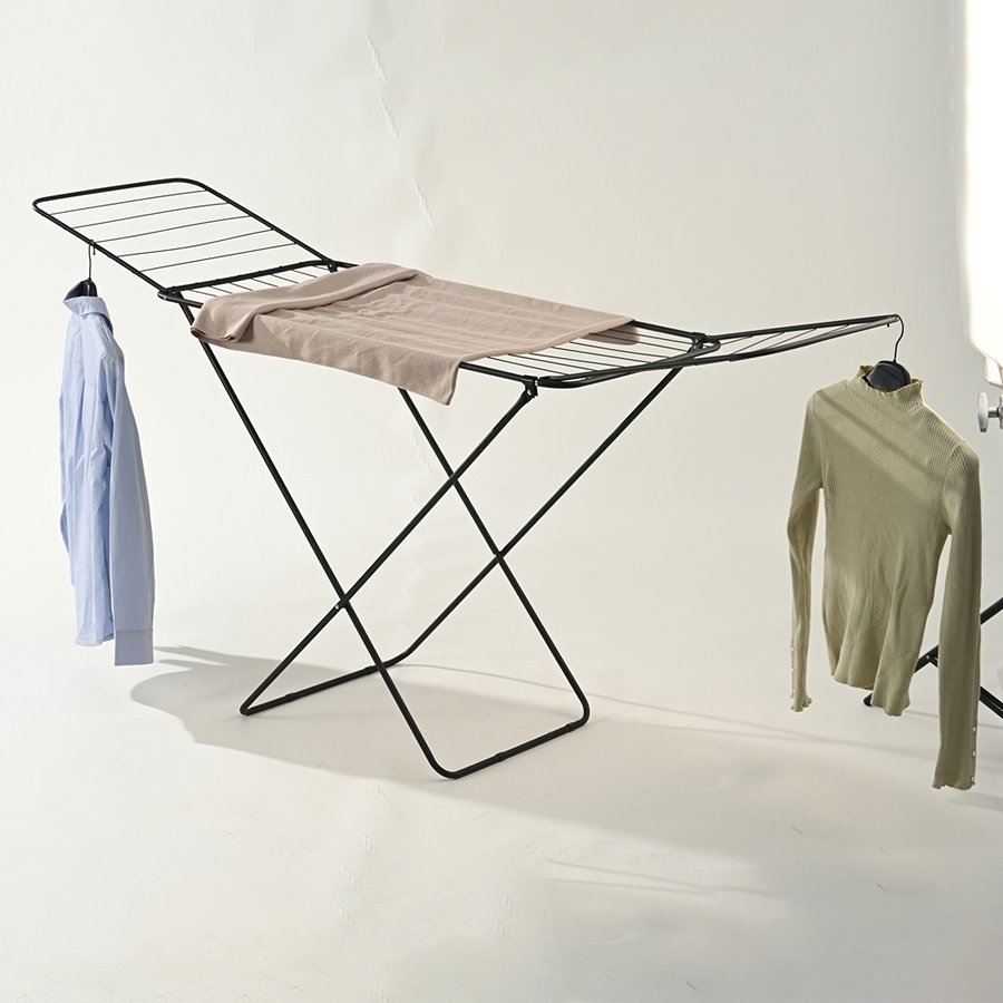 Black/White Powder Coating Surface Finish Multi-Function Drying Rack for Laundry Room