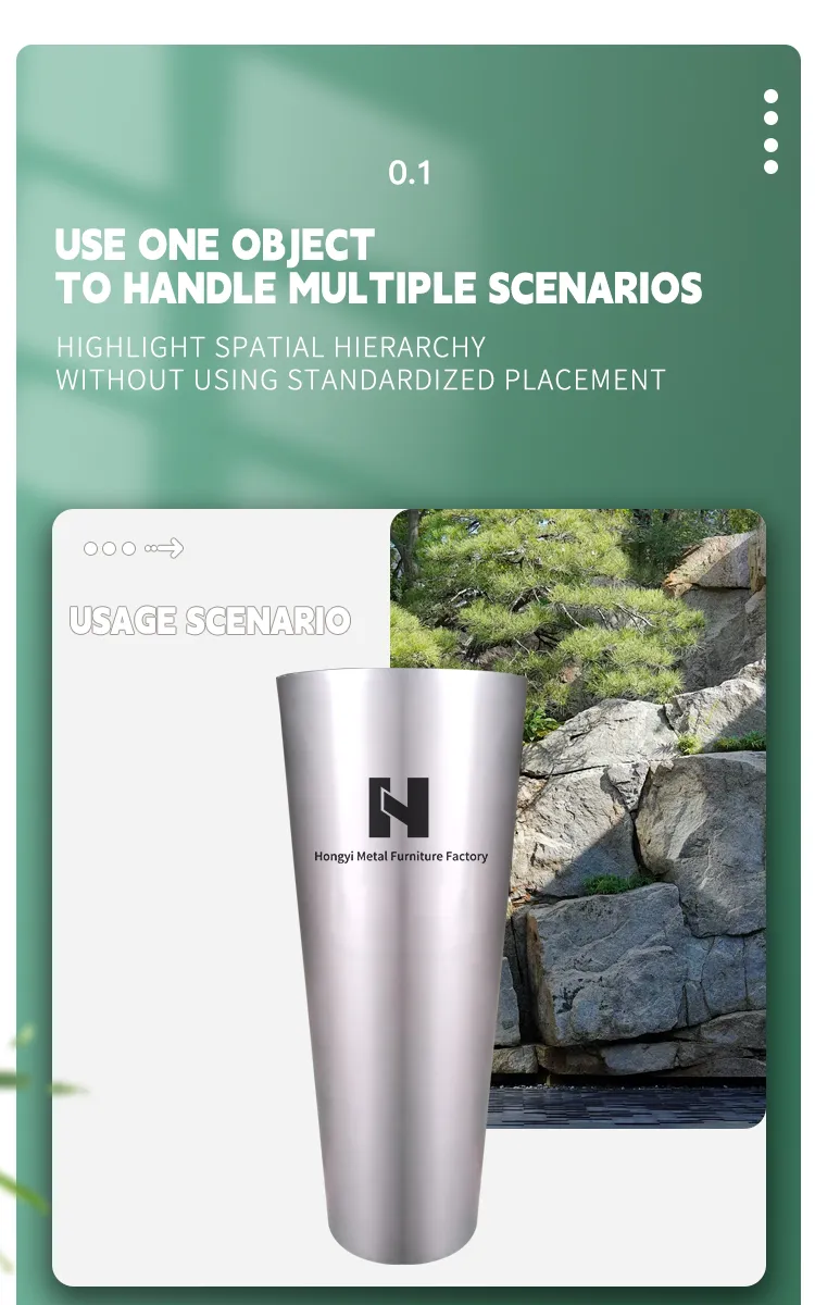 Tall Tapered Metal Planter