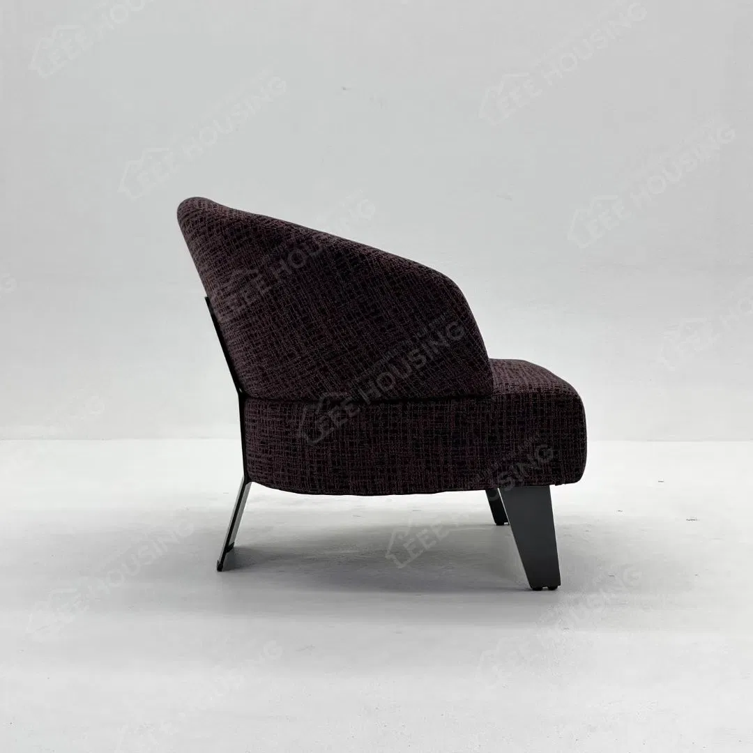 China Factory Direct Supply Casual Single Sofa Lounge Accent Leisure Chair with Soft Fabric Upholstery and Wooden Legs for Living Room Reading Nook