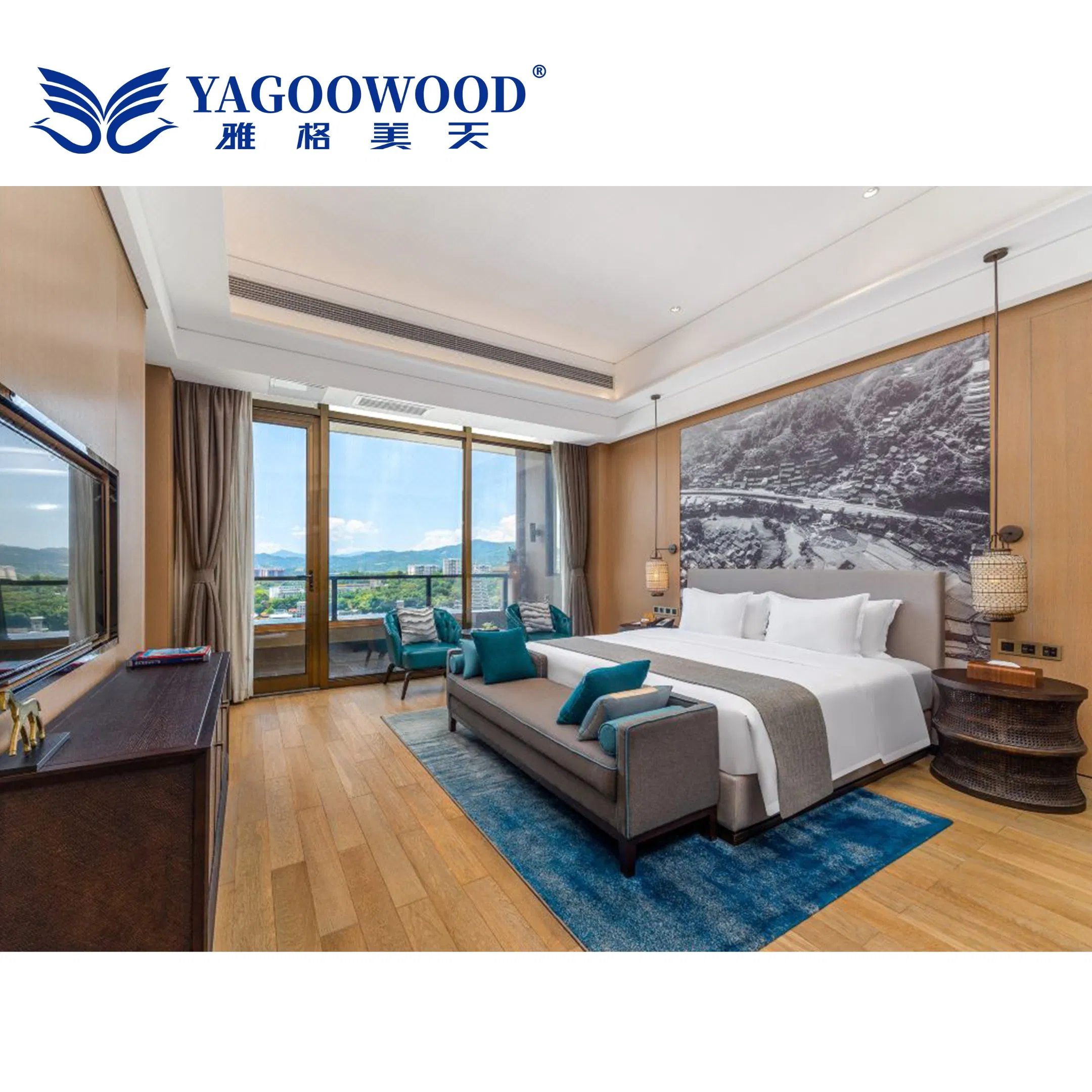 New Modern Luxury High End 5 Star Standard Resort Hotel Guest Room Furniture Set for Bedroom