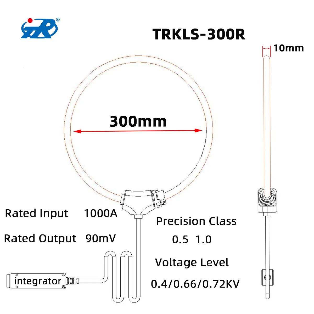 TR Clamp Gauge Rail Current Measurement Flexible Roche Coil Current Transformer