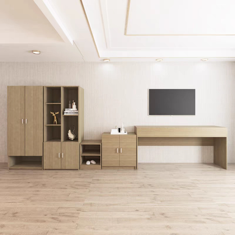 Nordic Style Customized Modern Design 3-4 Star Hotel Furniture Guest Room Bedroom Wardrobe TV Table Set Furniture Sets