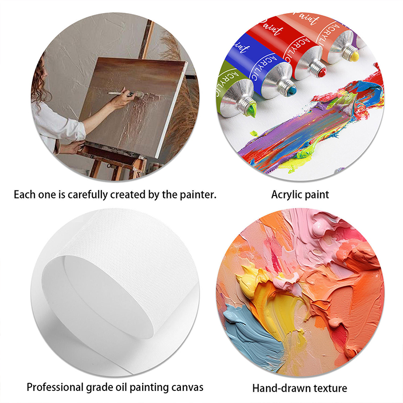 Custom Made Minimalist Dark Relief Hand-Painted Oil Painting Entryway Decor