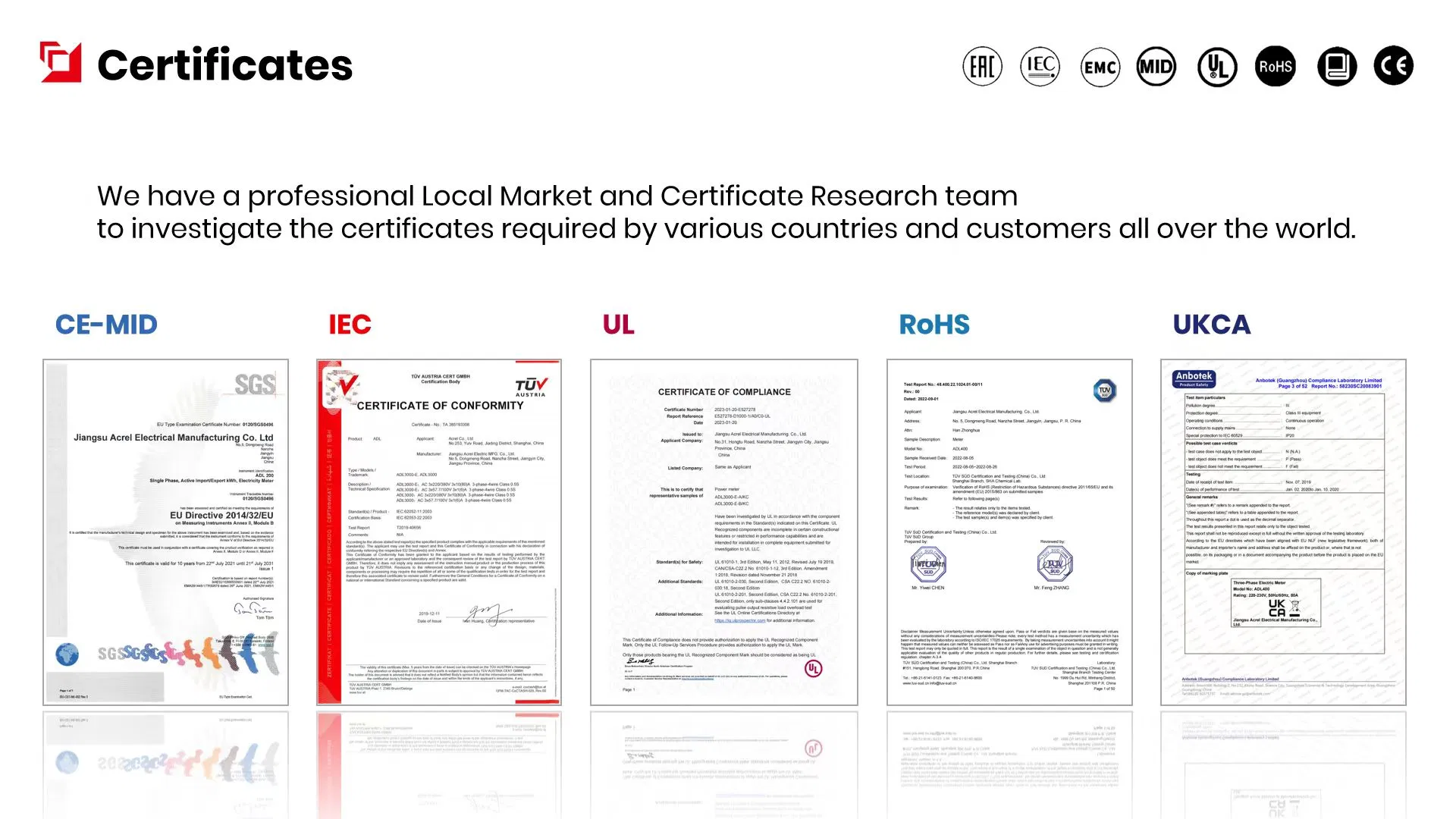 Product Certifications
