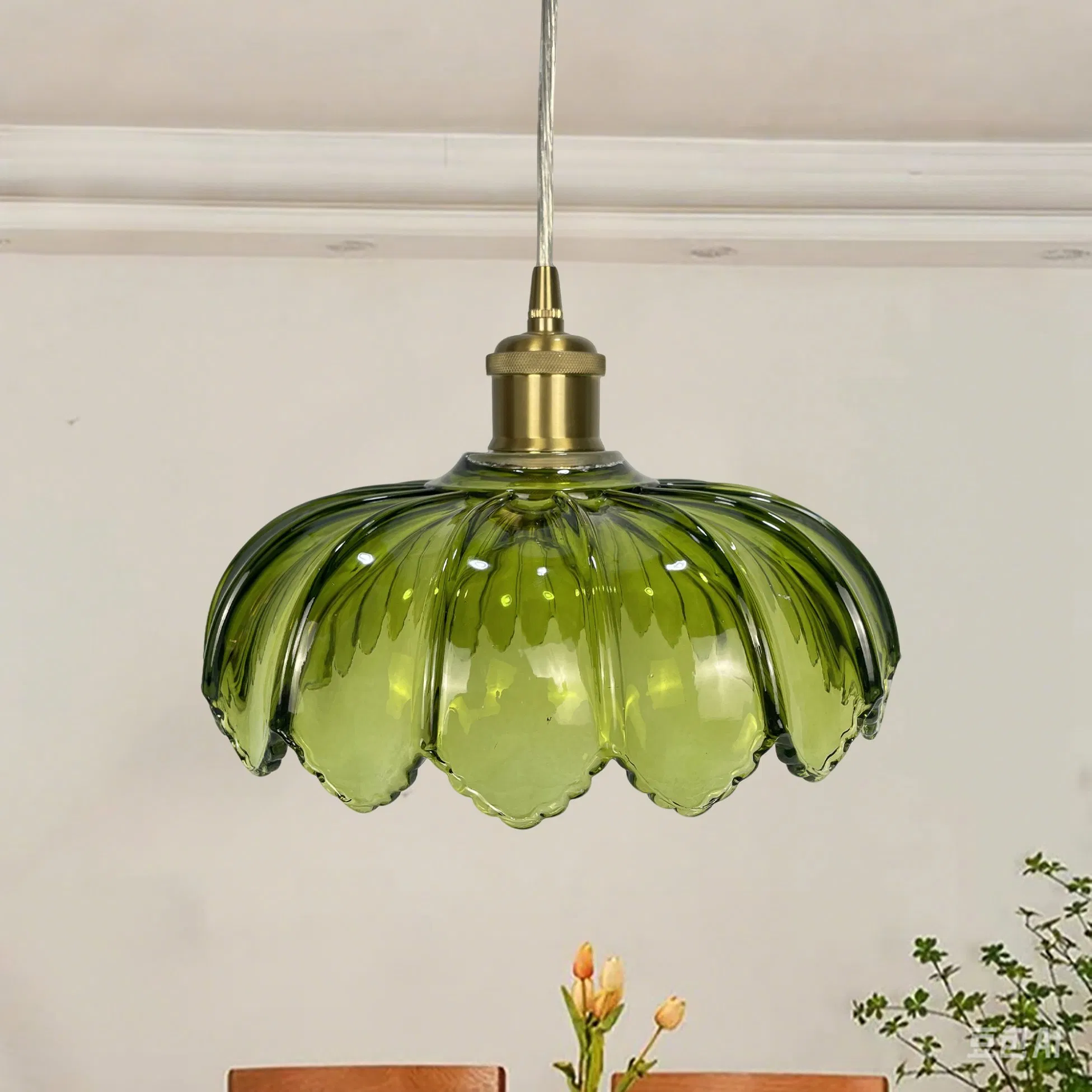 Small Pendant Light Hallway Corridor Lamp Balcony Entryway Light Simple French All-Copper Fixture American Retro Bedside Lamp