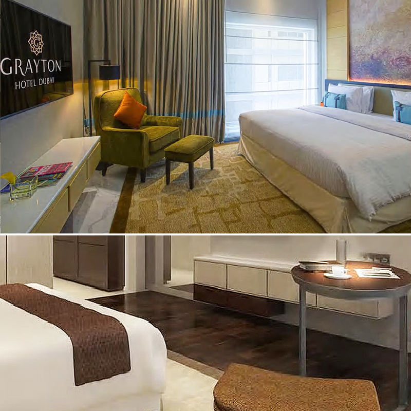 Professional Manufacturer King Size Hotel Wood Bed Standard Guest Room Furniture Hotel Suite