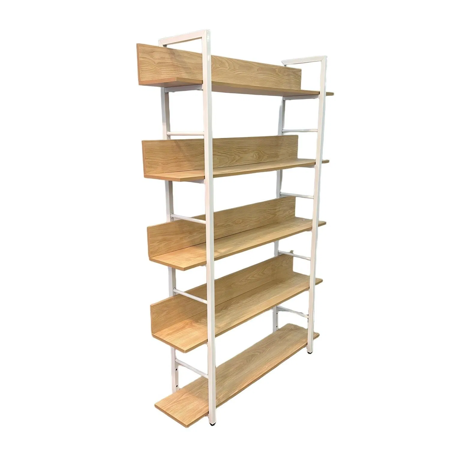 Multipurpose Wooden Magazine Rack with 5 Compartments for Reading Nook Library