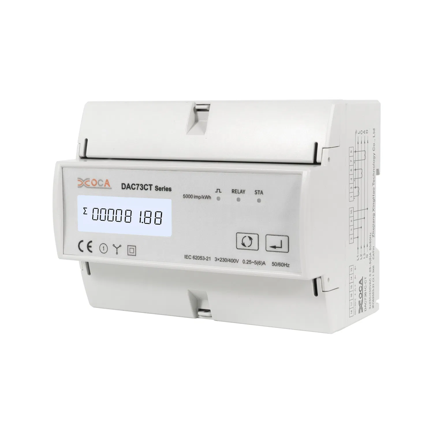 Four Tariff Zigbee Wireless Communication DIN Rail Mounted in Built Relay Remote Control with Current Transformer Access Smart Enegry Meters Electrical Meter