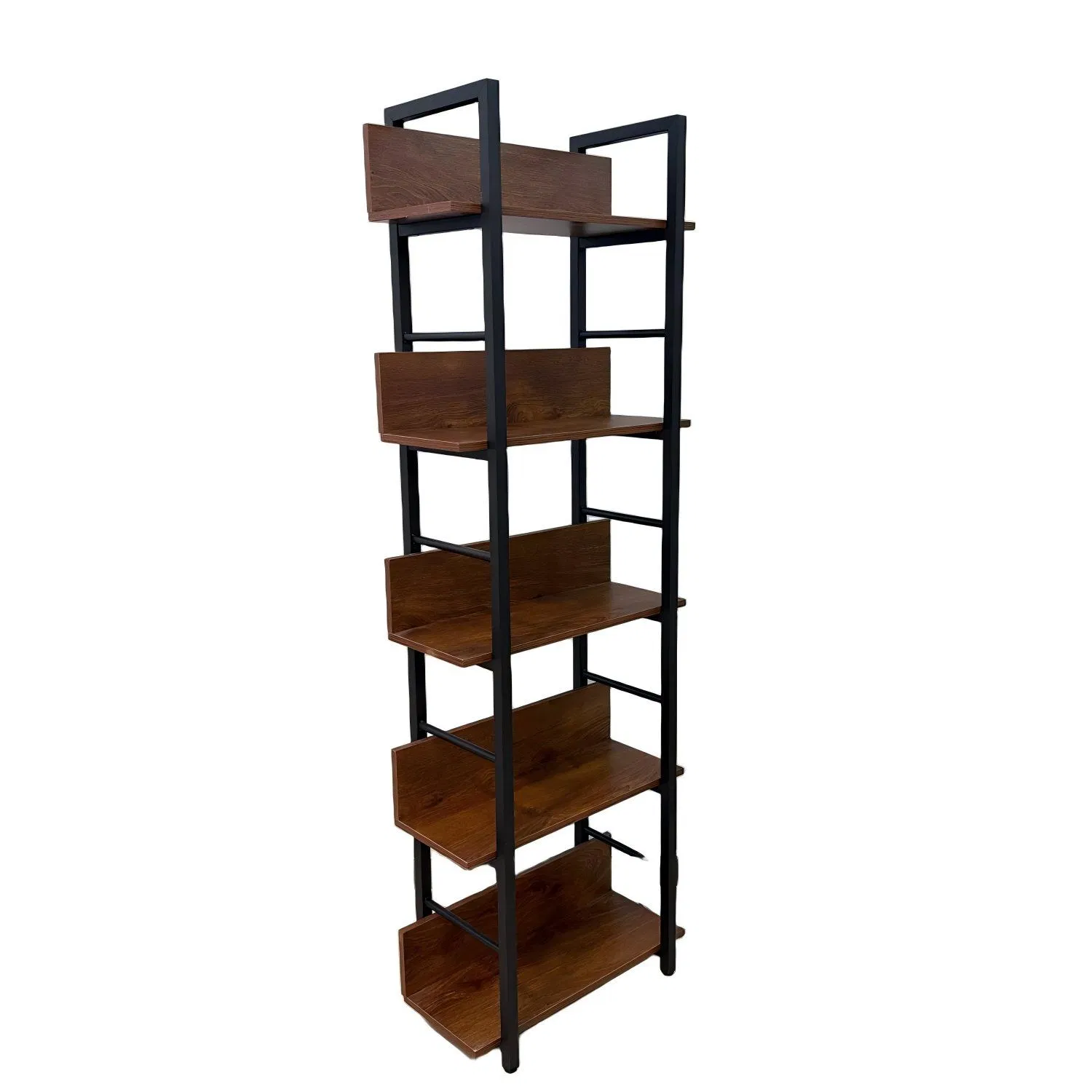 Multipurpose Wooden Magazine Rack with 5 Compartments for Reading Nook Library