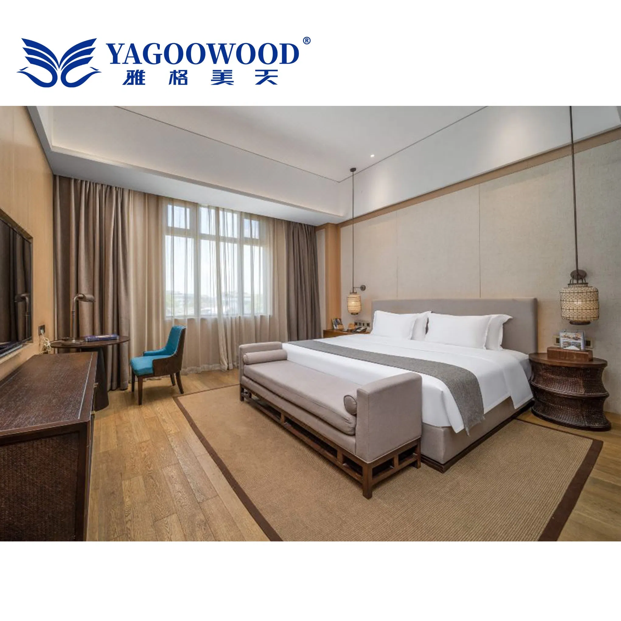 New Modern Luxury High End 5 Star Standard Resort Hotel Guest Room Furniture Set for Bedroom