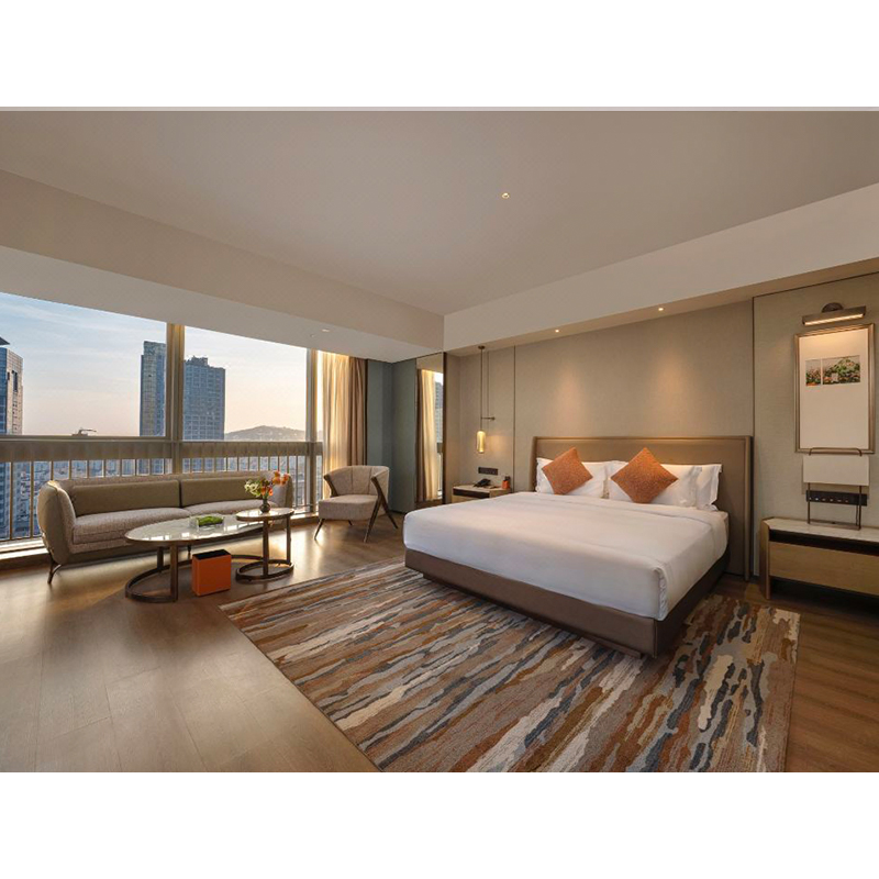 Hotel Apartment Room Furniture Wooden Platform Bed Classic Design Apartments Guest Rooms