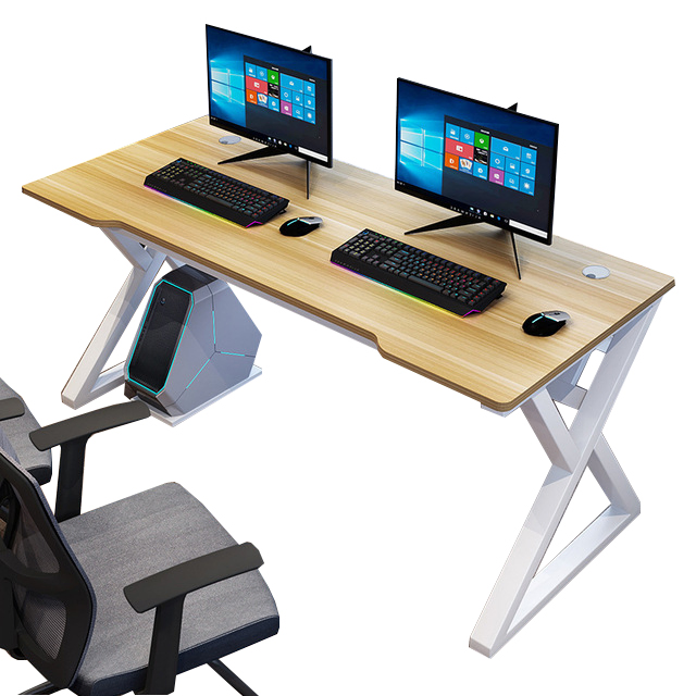 Modern Wooden K Shaped Computer Gaming Table White Office Desks for Home