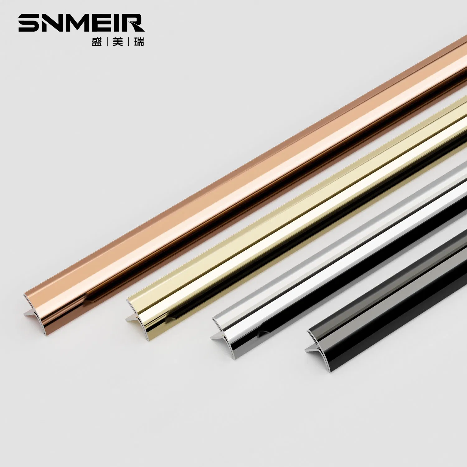 Premium Gold Stainless Steel Corner Trim for T-Profiles