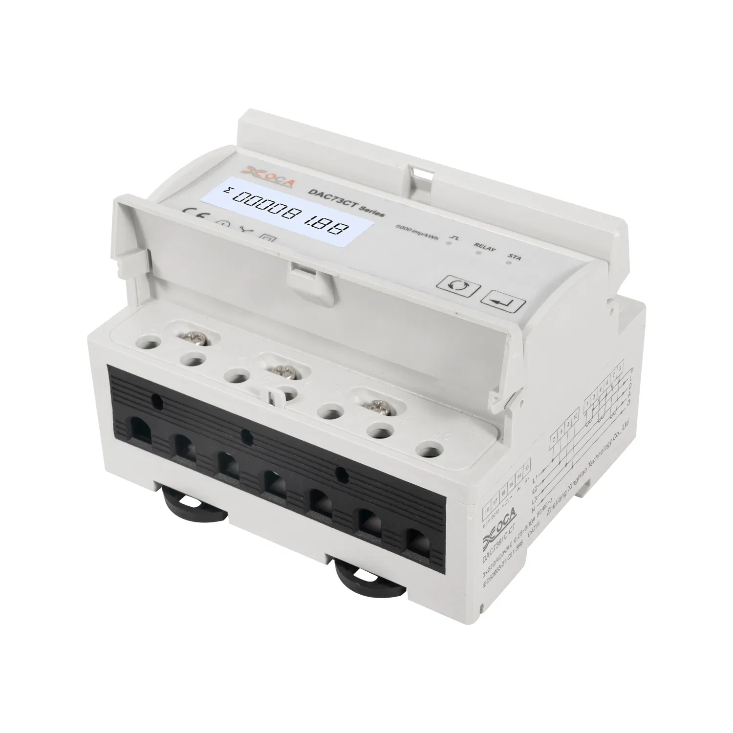 Four Tariff Zigbee Wireless Communication DIN Rail Mounted in Built Relay Remote Control with Current Transformer Access Smart Enegry Meters Electrical Meter