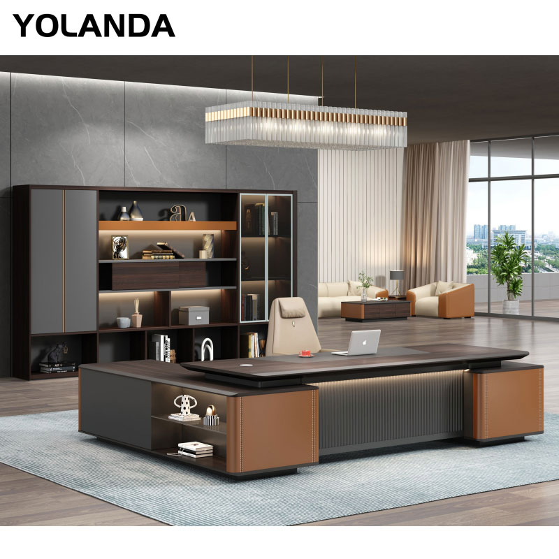 Yolanda High End Home Office Furniture Supplier Latest Desk Designs Executive Manager Modern Luxury Office Table Table De Bureau