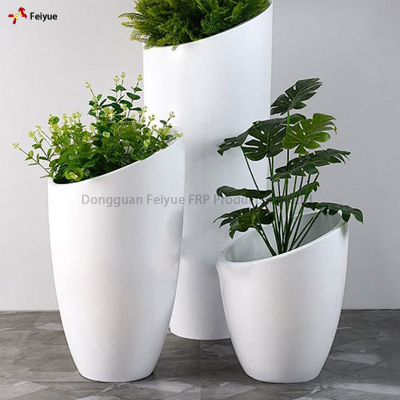 Balcony Outdoor Plastic Nursery Flower Pot Large Plant Fiberglass Garden Pots Planter