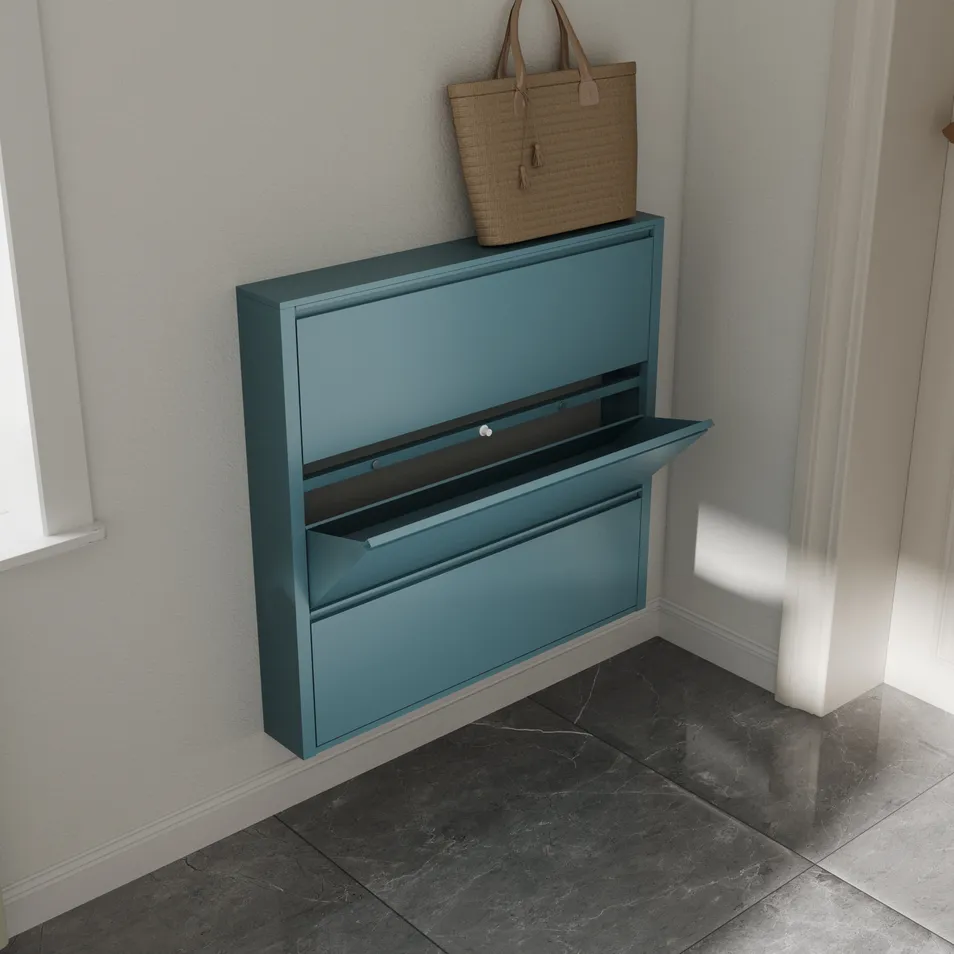 Metal Shoe Cabinet Front View