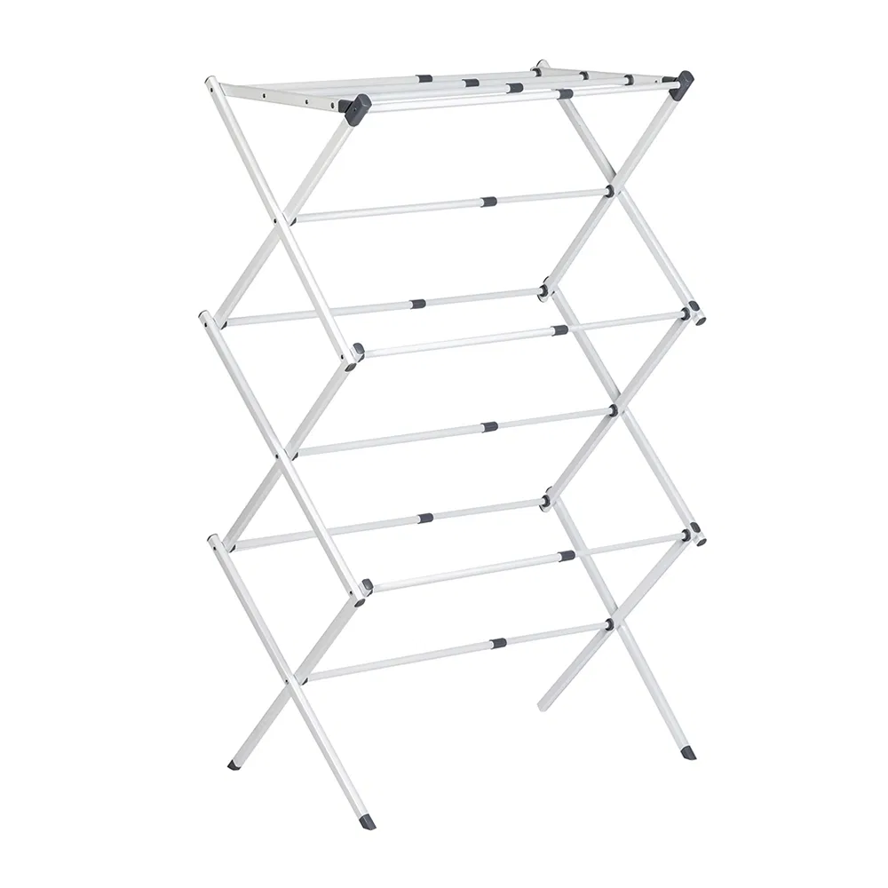 Heavy-Duty Folding Garment Rack Stainless Steel Drying Rack for Balcony