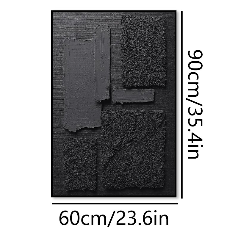 Custom Made Minimalist Dark Relief Hand-Painted Oil Painting Entryway Decor