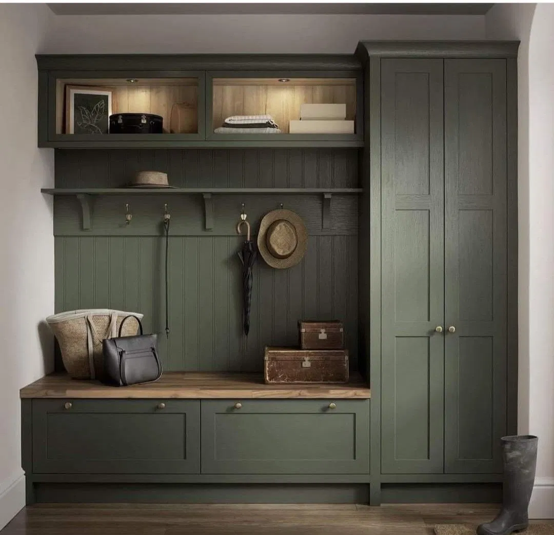 Cbmmart Modern Balcony Laundry Sink Shaker Cabinets Living Room Storage Cabinet with Convenient Washing Machine Access