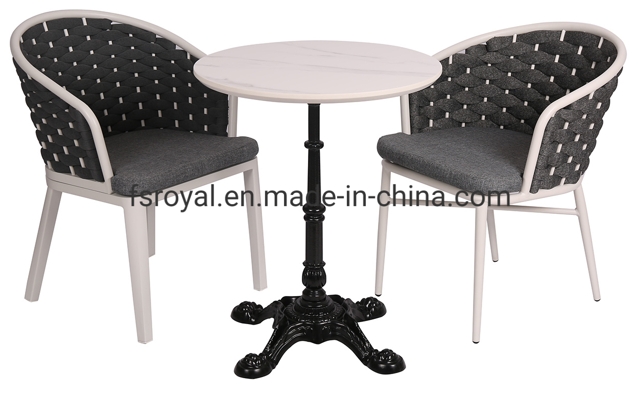 Outdoor Patio Garden Furniture Restaurant Rattan Chair Bistro Rope Weaving Dining Set