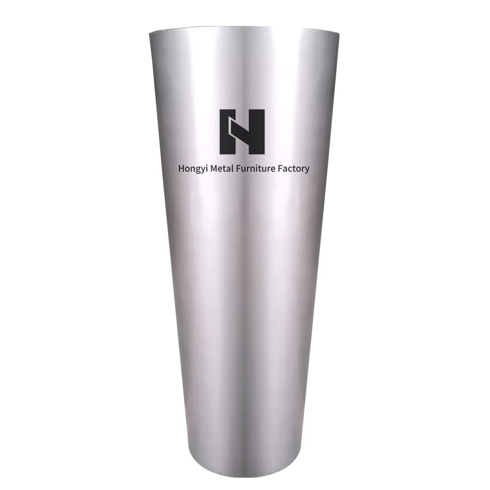 Multi-Use Tall Tapered Metal Planter Antique Finish Galvanized Steel Pot for Entryway Patio Garden