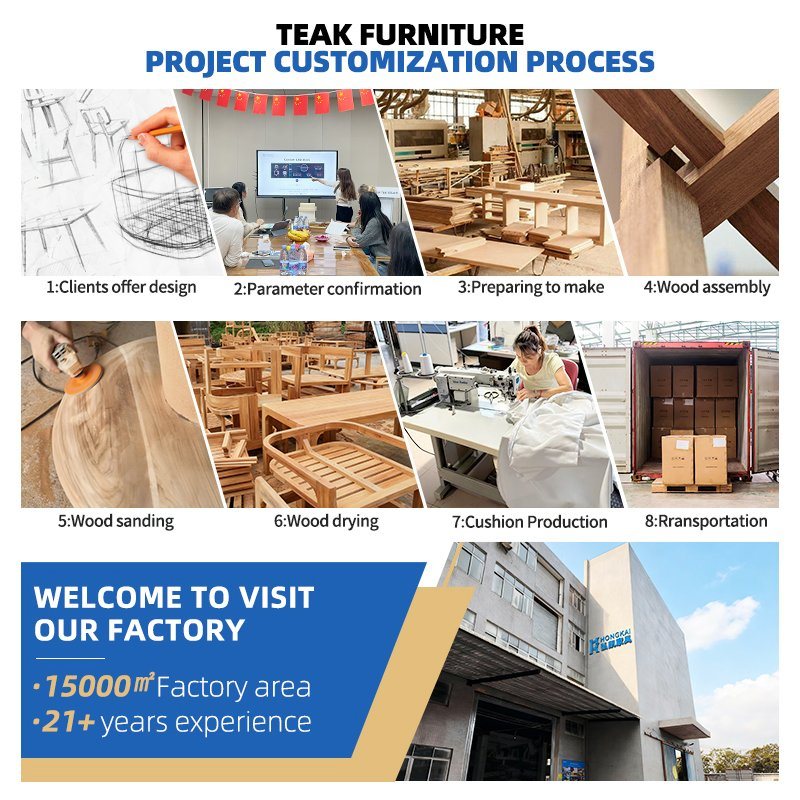 High-End Garden Sofa Set Luxury Yacht Solid Wood Sofa Hotel Patio Outdoor Furniture Design Villa Backyard Teak Sofa